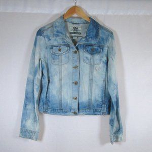 Route 66 Womens Faded Blue Jean Jacket Sz Large Band Lyrics Written Thro…